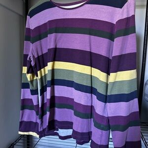 Croft & Barrow Purple and Brown Long Sleeve Shirt